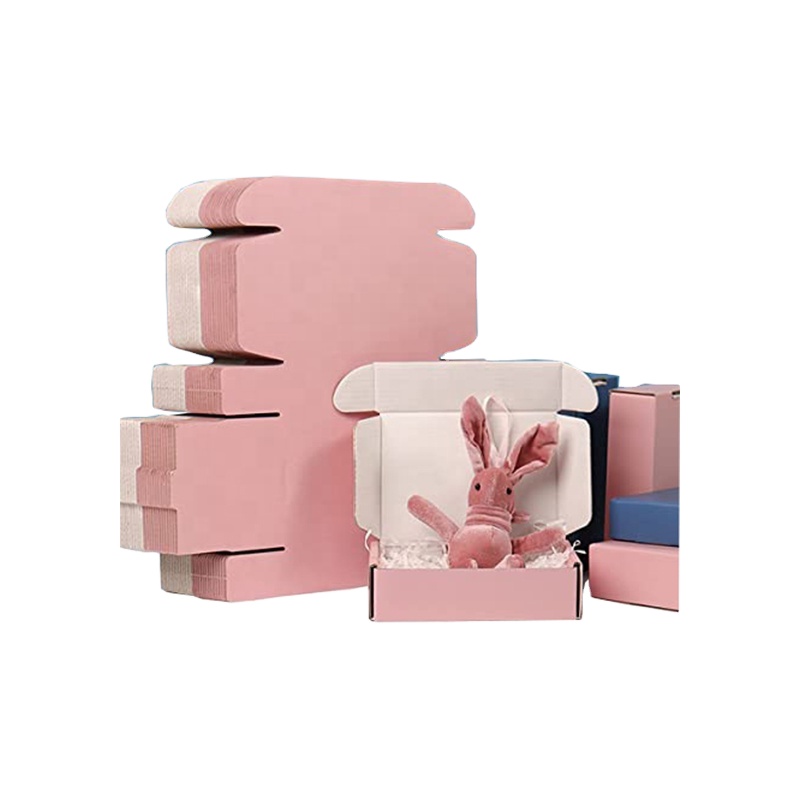 Customized Logo Pink Shipping Boxes For Hoodies Foldable Corrugated Carton Box Underwear Clothing Packaging Mailer Boxes