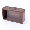 Custom OEM Logo Household Stock Wholesale Flip Cover Case Pine Wood Jewelry glass lid Storage Wooden Box