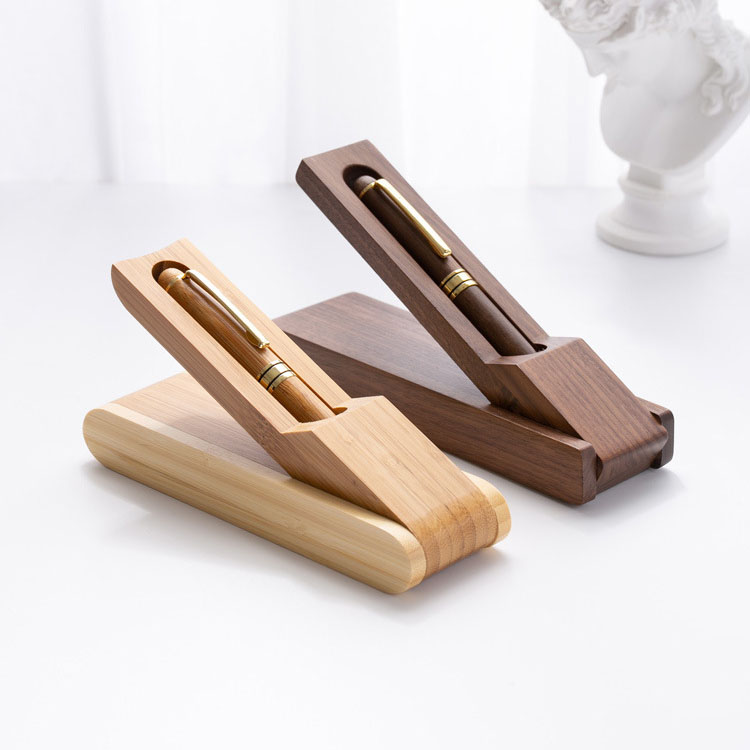 Organizer Luxury Wood Ballpoint Pens with Gift Wooden Pen Box Holder