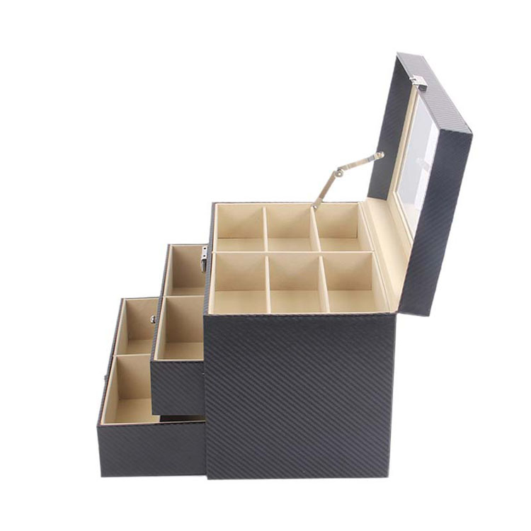 2024 Customized Pu Wood Navy Blue Sunglasses Packaging Boxes