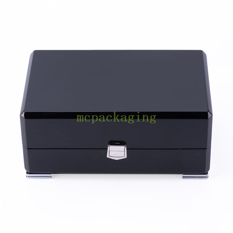 Customized Logo Black Glossy Wood Jewelry Box Wooden Jewelry Box Template Wooden Jewelry Box Xxl