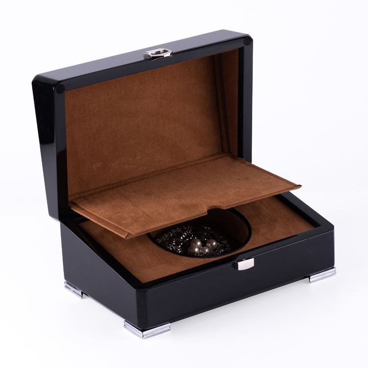 Customized Logo Black Glossy Wood Jewelry Box Wooden Jewelry Box Template Wooden Jewelry Box Xxl