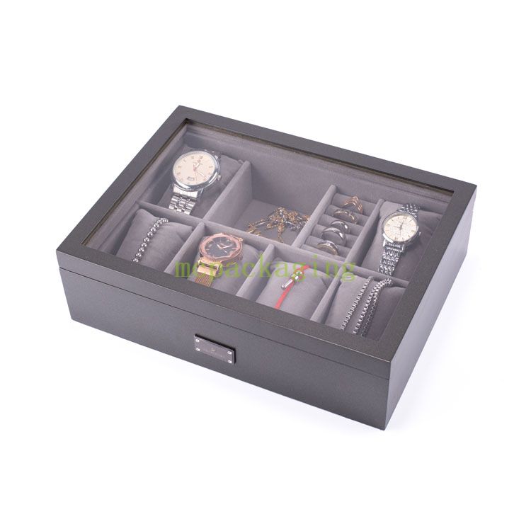 Customized Luxury Wooden Jewelry Storage Box Elegant Rustic Wooden Jewelry Boxes Dark Wood Jewelry Box