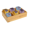 Bamboo Tea Bag Organizer Wood Hot Tea Bag Drawer Storage Organizer Holder with 6 Compartments Tea Chest Box for Coffee Station