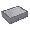 8-slot Pearl Lustre Grey with Acrylic Window Watch Jewelry Display Storage Box