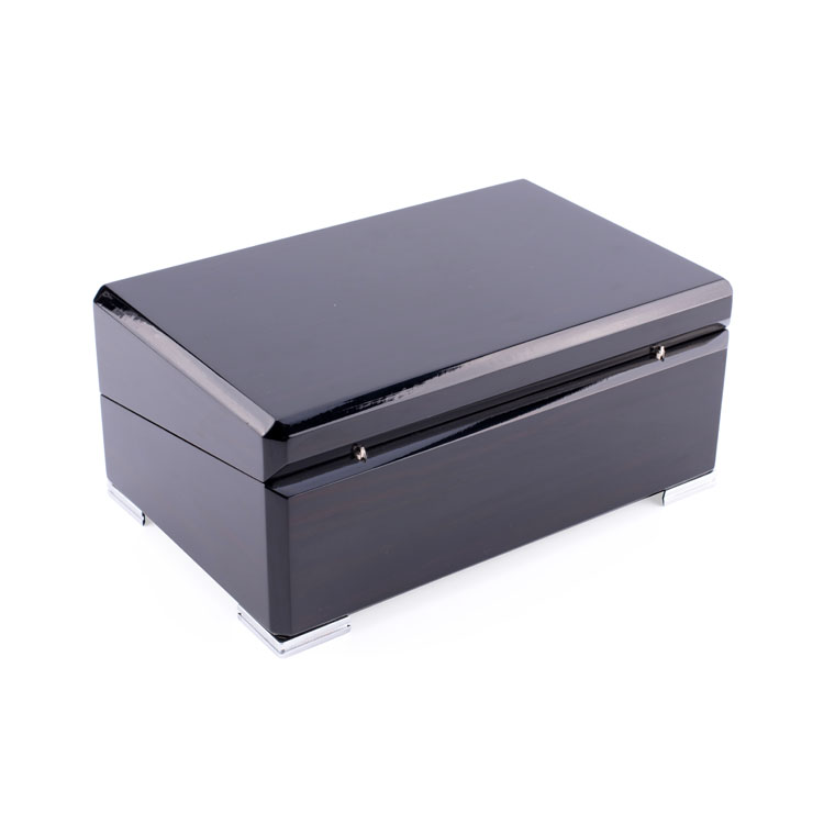 Classic High-end Black Watch Box with Silver Lock
