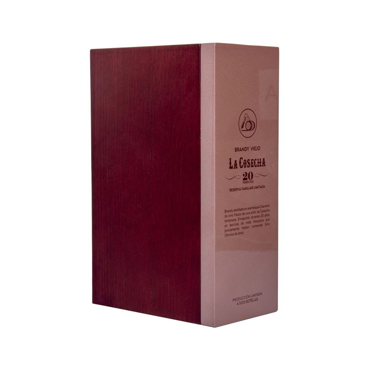 Brandy Glass Bottle Flip Flap Wine Wooden Box
