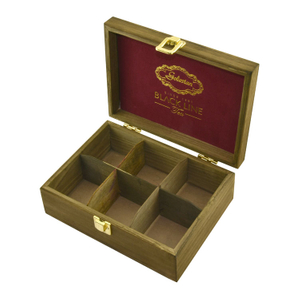 Erasing Color Solid Wood Natural Teabag Wooden Box