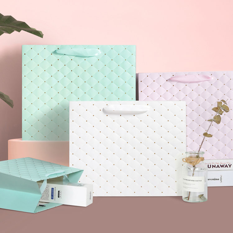 specialty paper embossed ribbon paper bag