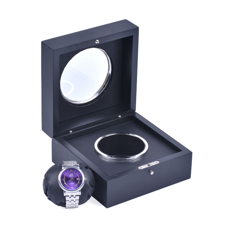 High Grade Fashion Unique Handmade Square Personalized Watch Box With Window Wood Packing Box