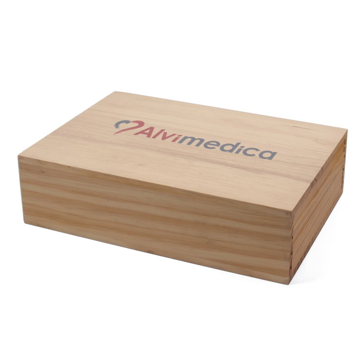 Wooden Box Looking Custom Printed Corrugated Paper Eco Mailer Box for Gift Packaging With Handle