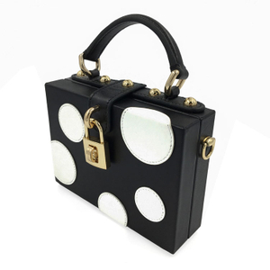 Packing Folding Hotel Bathroom Tissues And Single Metal Black with White PU Leather Small Tote Bag Box