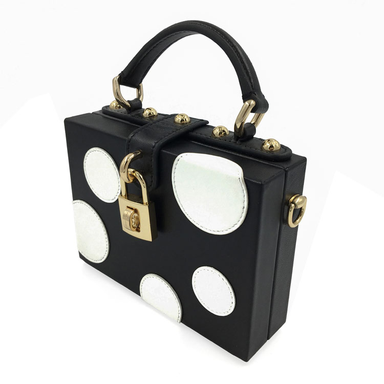 Packing Folding Hotel Bathroom Tissues And Single Metal Black with White PU Leather Small Tote Bag Box