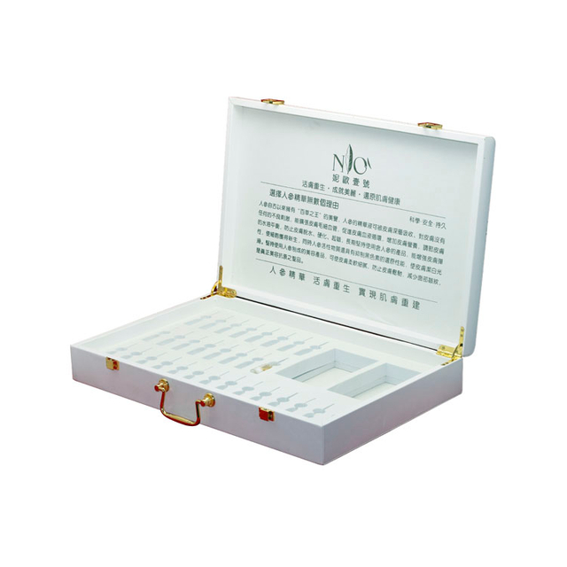 Jeweley White Watch Razor Collar Pin Pearl Gvp White PU Leather Logo Gilded Cosmetic Essential Oil Gift Packaging Box