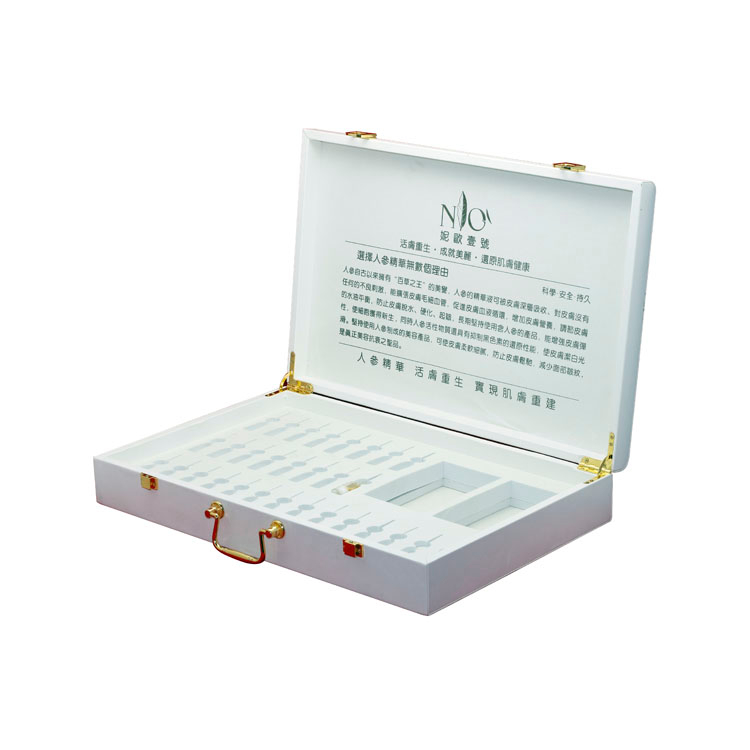 Jeweley White Watch Razor Collar Pin Pearl Gvp White PU Leather Logo Gilded Cosmetic Essential Oil Gift Packaging Box