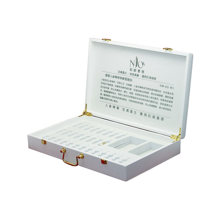 Jeweley White Watch Razor Collar Pin Pearl Gvp White PU Leather Logo Gilded Cosmetic Essential Oil Gift Packaging Box