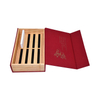 Competitive Price Wine Jewellery Boxes Bulk Gift Set Mirror Red Linen Wrapped Pine Ass Hide Glue Gift Box