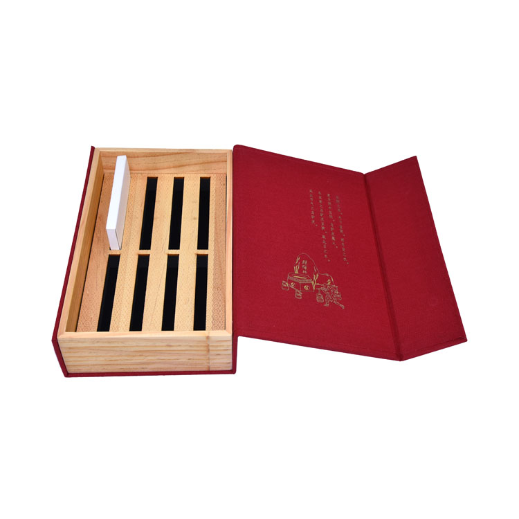 Competitive Price Wine Jewellery Boxes Bulk Gift Set Mirror Red Linen Wrapped Pine Ass Hide Glue Gift Box