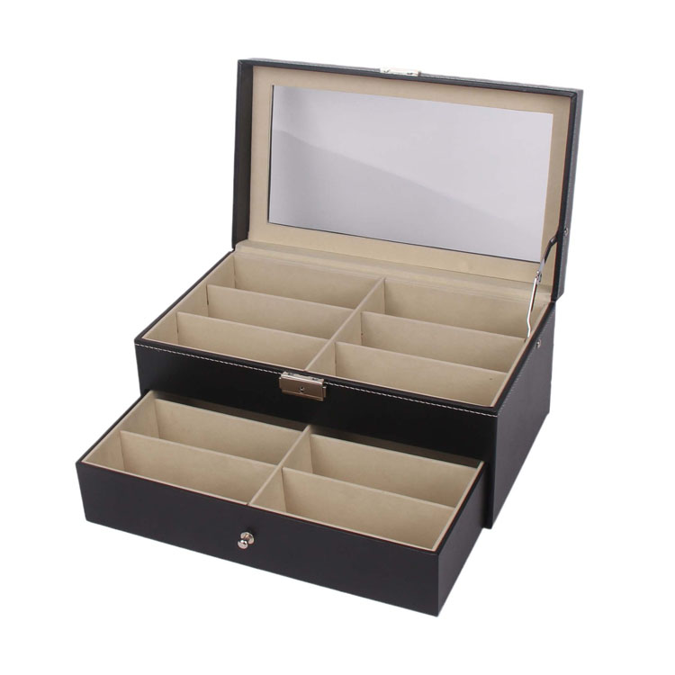 Eye Milk Bottle Wood Wooden With Glass Mosaic Sunglasses Case Box