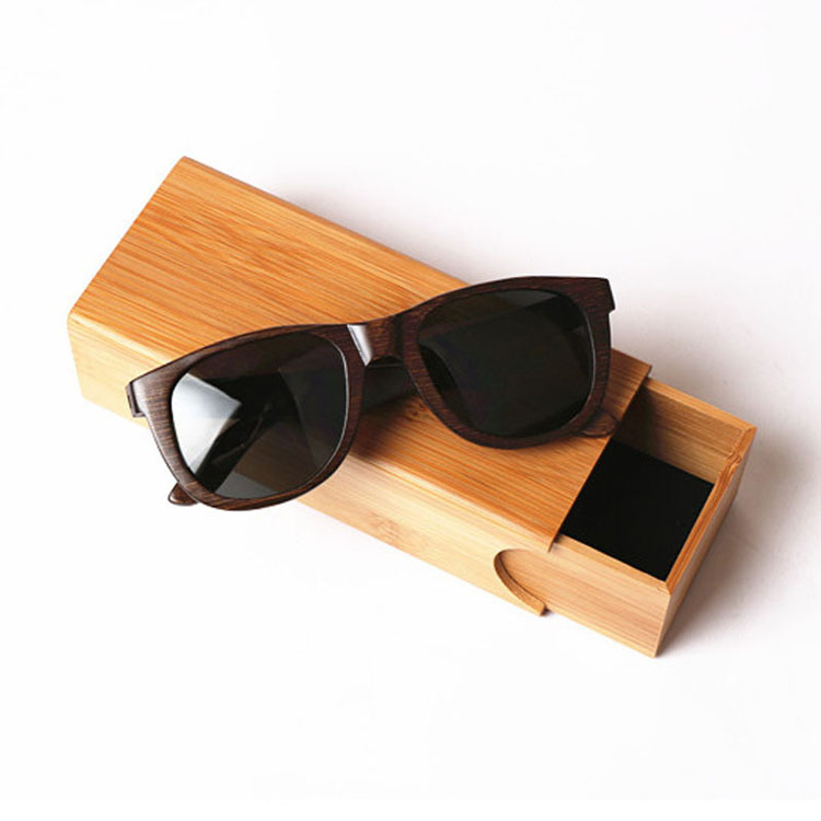 High End Custom Logo Luxury Sunglasses Packaging Box For Gift Red PU Leather Glasses Wooden Case