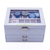 Luxury Custom Logo Large And Small Yellow Green Wooden Set Jewelry Storage Box For Gift