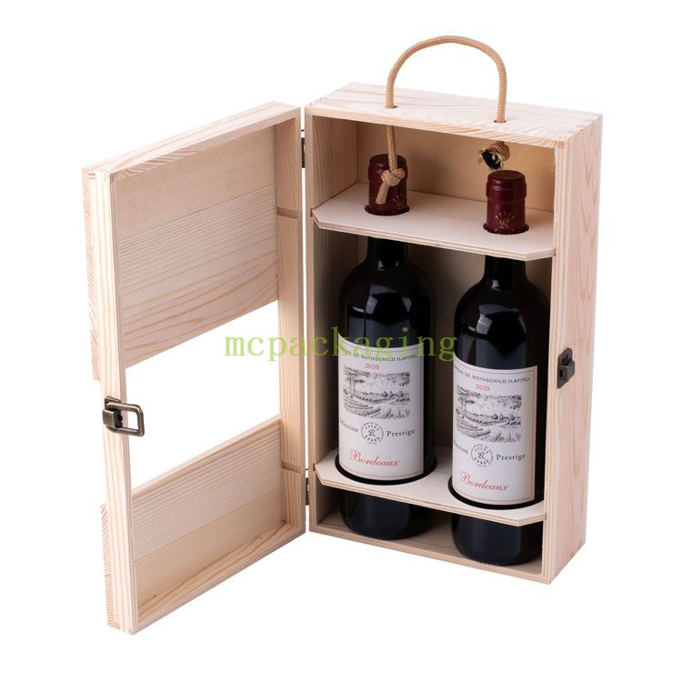 2 Bottle Pine Unfinished Wooden Crafts Wine Gift Box 6 Wine Bottle Wooden Box Wood Wine Box 3 Bottles