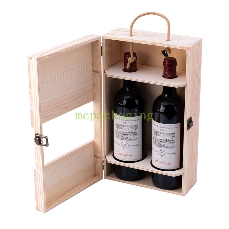2 Bottle Pine Unfinished Wooden Crafts Wine Gift Box 6 Wine Bottle Wooden Box Wood Wine Box 3 Bottles