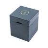 Empty Tall Round Cylinder White Matte Black Double Lid Airtight Metal Coffee Box Tea Tins
