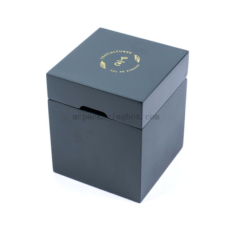 Empty Tall Round Cylinder White Matte Black Double Lid Airtight Metal Coffee Box Tea Tins