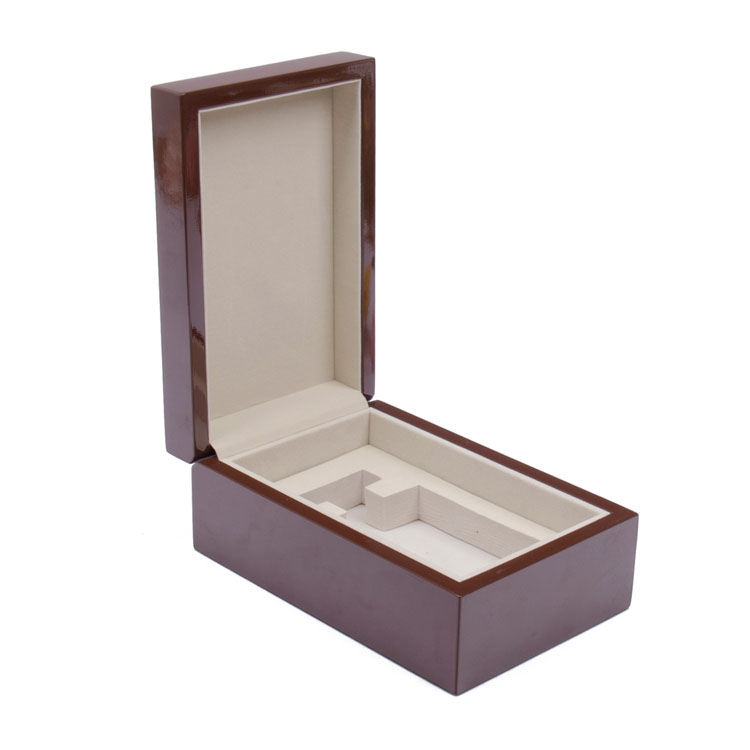 Small Brown Rectangular Inner Tray with Movable Elastic Hinge for Storage And Display of Perfume Wooden Box for Paint Packaging