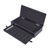 Rectangular Black High-gloss Paint Embedded Metal Logo Craft Removable Black EVA Inner Holder Multi-bottle Perfume Essential Oil Display Storage Packaging Box