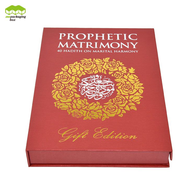 Logo Golden Foiling CMYK Printing Book Style Paper Gift Box