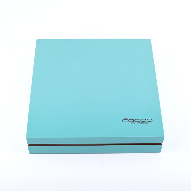 Fresh Blue Leather inside Nice Wooden Chocolate Box