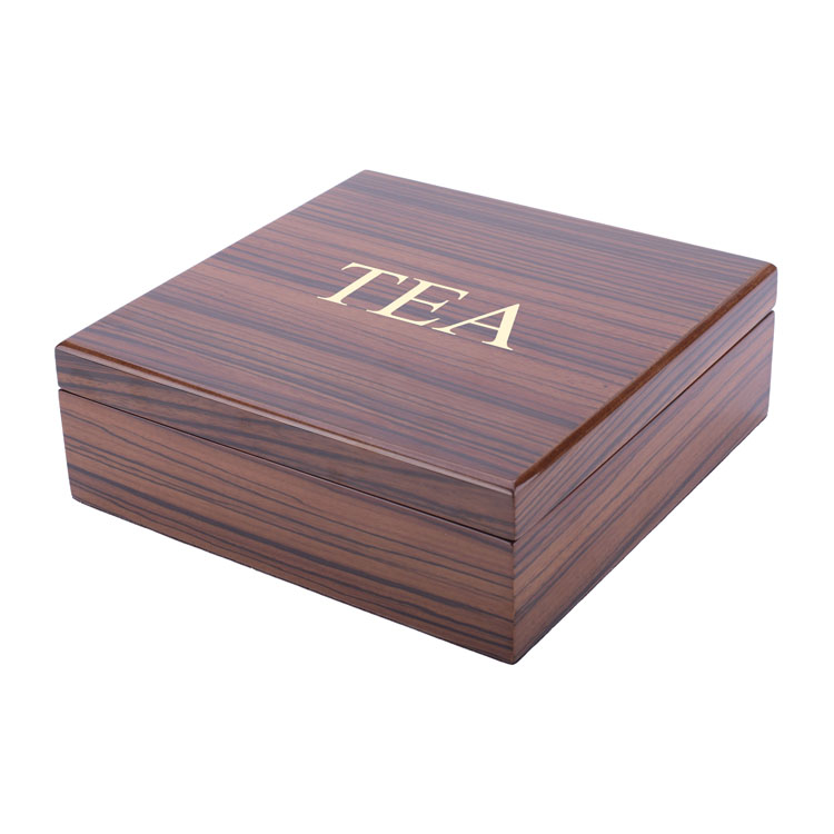 Wood Grain 4slot Painted Wooden Teabag Box