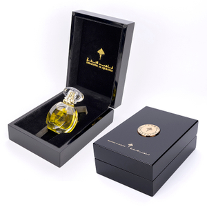 Noble And Elegant Black High Glossy Piano Lacquer Wooden Wooden Design 50ml Luxury Custom Gifts Perfume Package Box