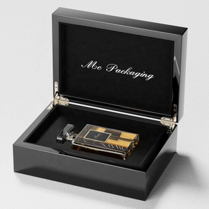 Custom Design Creative Luxury Piano Mdf Lacquer Packaging Gift Box Empty Perfume 100ML Bottle Arab Leather Wooden Perfume Box