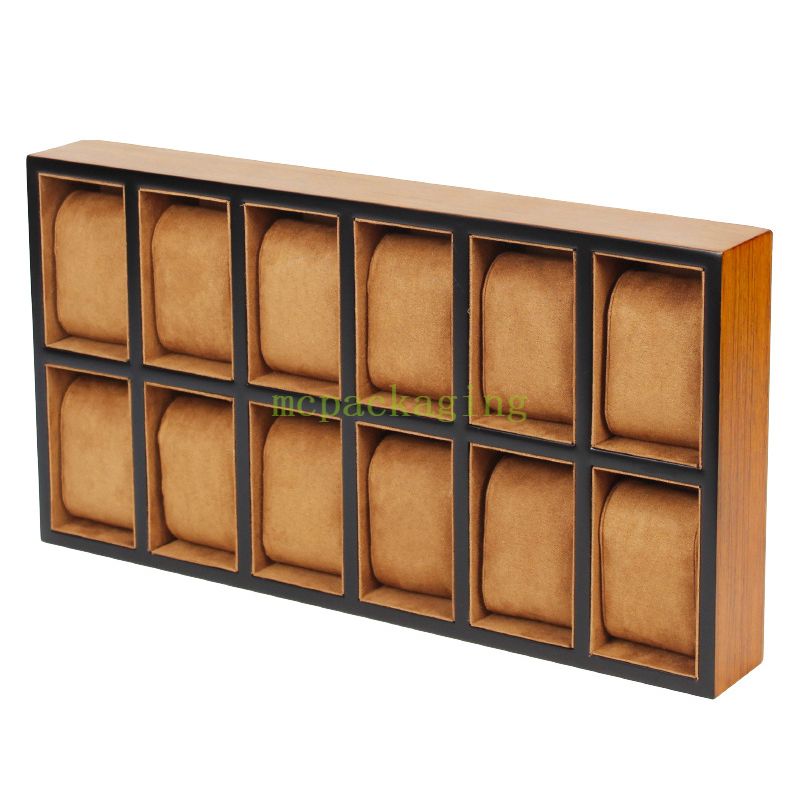 30 Slots Wooden Solid Wood Watch Storage Tray Watch Pillow Organizer Display Tray Showcase
