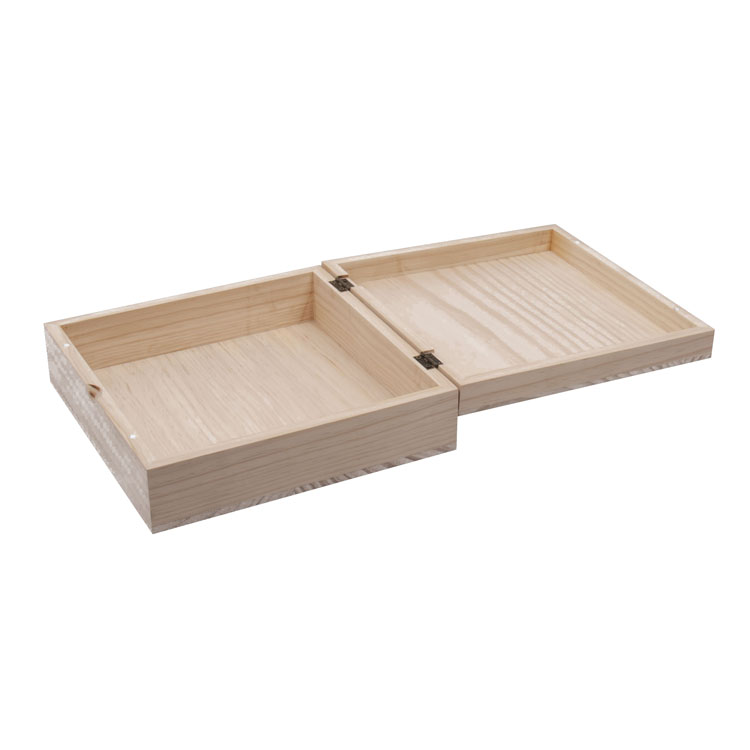 Natural color balsa Box with 6 Compartments Bag Caddy Wooden tea box with Closable Lid