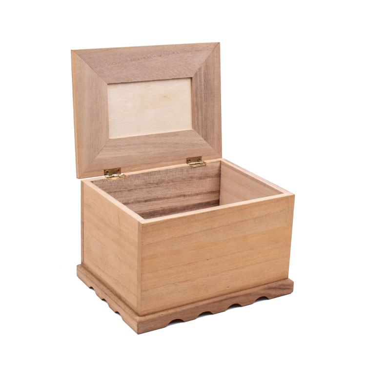 Unfinished Pine Paulownia Wood Gift Packaging Box Balsa Wood Box