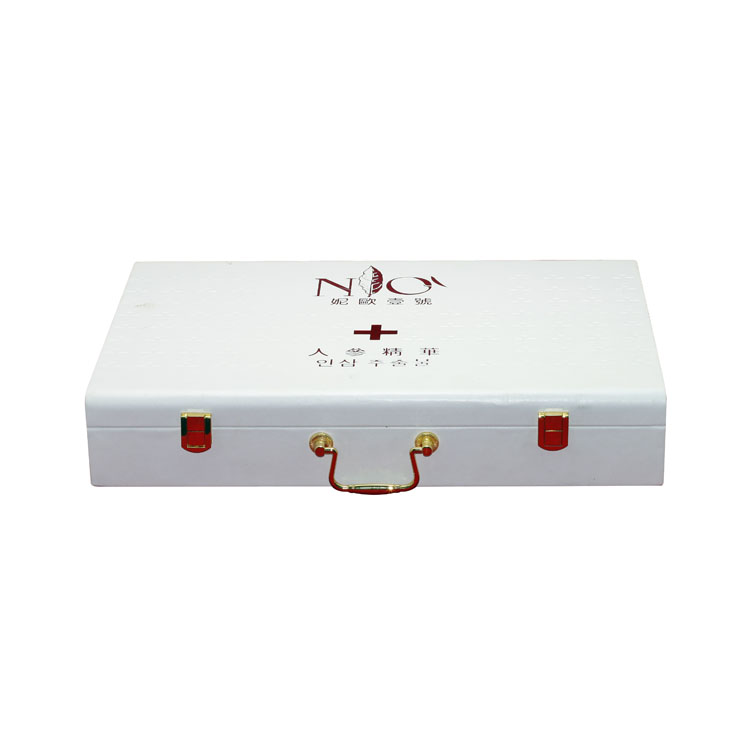 Jeweley White Watch Razor Collar Pin Pearl Gvp White PU Leather Logo Gilded Cosmetic Essential Oil Gift Packaging Box