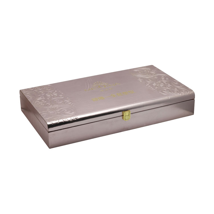 Mechanical Two Playing Pull Out Drawer Plastic Cake Rose Gold PU Leather Cosmetic Essential Oil Gift Packaging Box