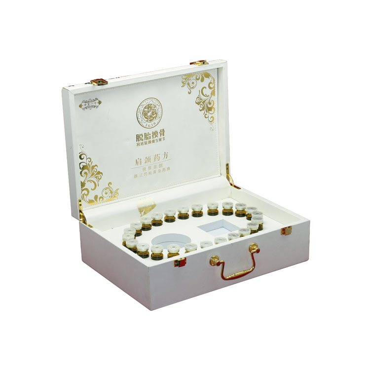 Organize Personalized Outdoor Multipurpose Collapsible White PU Leather Cosmetic Essential Oil Gift Packaging Box