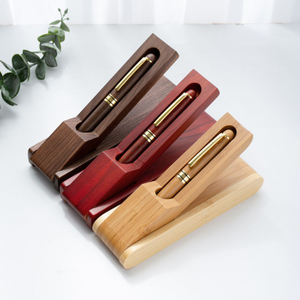 Organizer Luxury Wood Ballpoint Pens with Gift Wooden Pen Box Holder