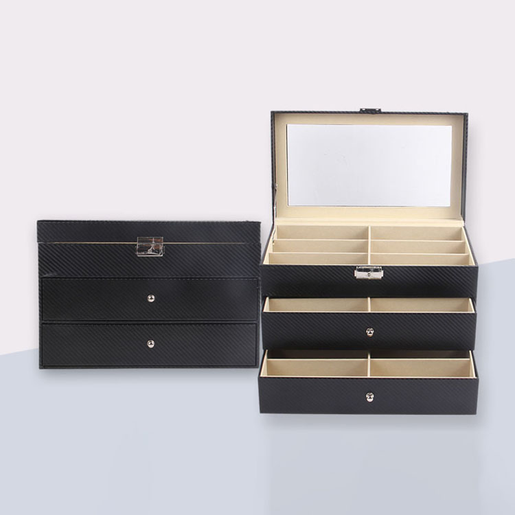 2024 Customized Pu Wood Navy Blue Sunglasses Packaging Boxes