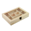 Wood Box factory customized Wooden Box factory customized Wholesale Custom Logo Glass Lid Wooden Tea Bag Box For Gift