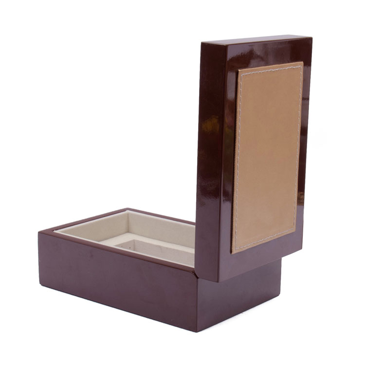 Small Brown Rectangular Inner Tray with Movable Elastic Hinge for Storage And Display of Perfume Wooden Box for Paint Packaging