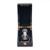 Gold Metal Logo Embedded in Black Piano Paint Perfume Wooden Box Packaging