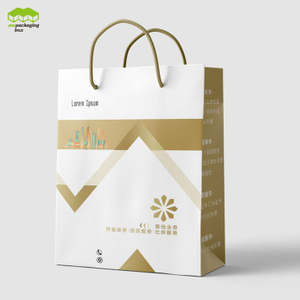 Coated Paper Customized Logo Black Ribbon Paper Bag