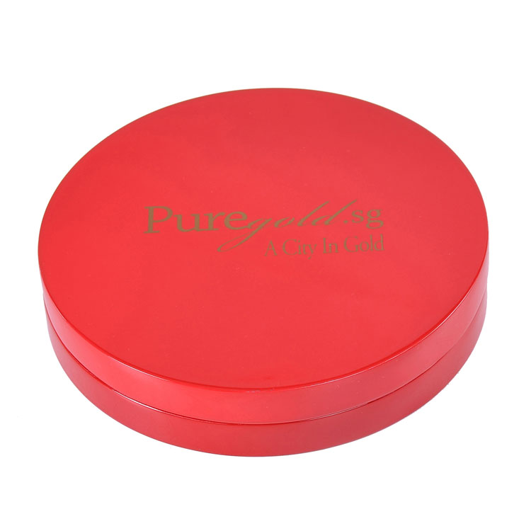 LED Light Round Shape Lacquer Jewelry Wooden Box