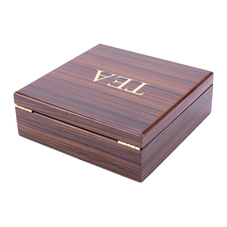 Wood Grain 4slot Painted Wooden Teabag Box